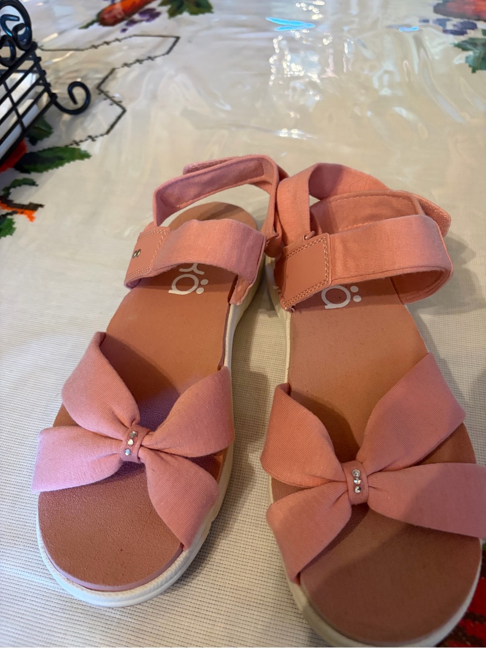 Ryka Pink Bow Strap Sandals